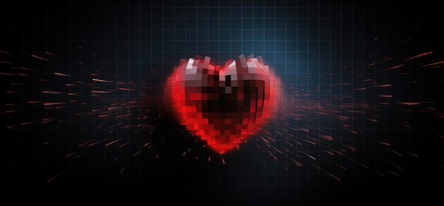 Coração abstrato coração coração e cardiograma coração e pulso generativo ai