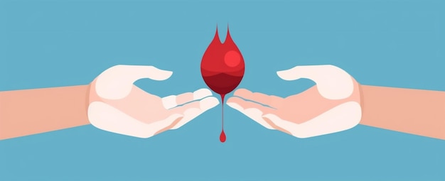 Coração ajuda a vida doa doação de sangue dia mundial da saúde Generative AI