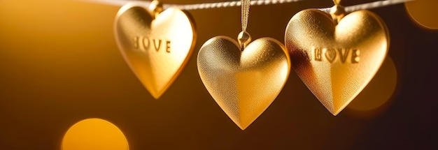 coração amor padrão dia de valentine corações dourado romance casamento design ilustração forma