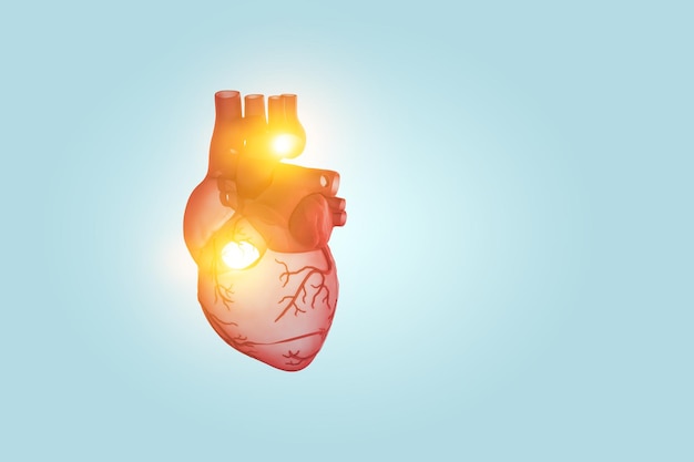 Coração como símbolo de inovações na medicina. Mídia mista