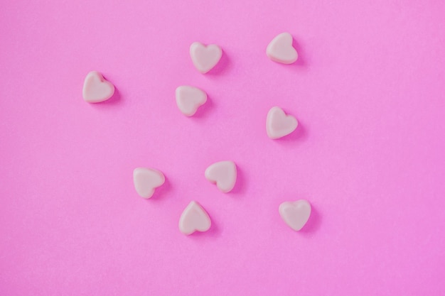 Coração de doces dos namorados em forma rosa
