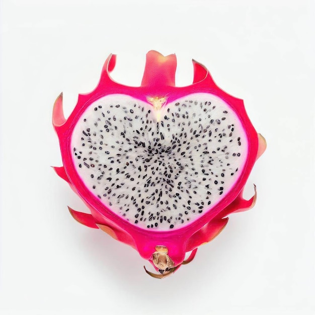 Foto coração de fruta do dragão de fusão exótica com ia generativa