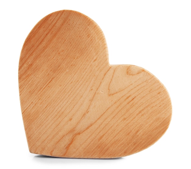 Coração de madeira para o dia das mães isolado em branco