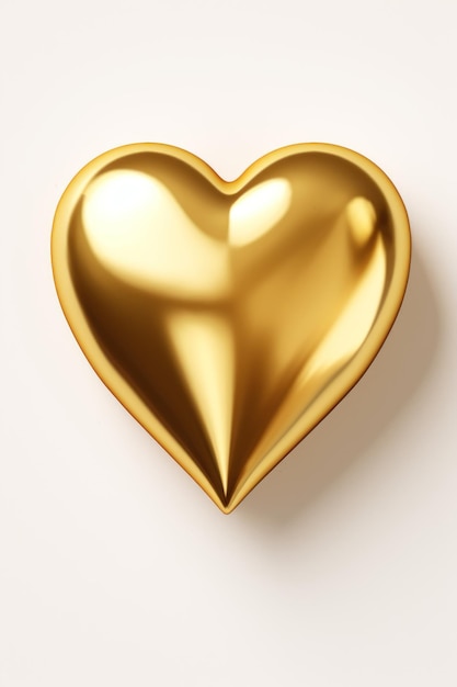 Foto coração de ouro isolado em fundo ilustração de vetor plano ar 23 v 52 job id af0b867a6dec4f318527