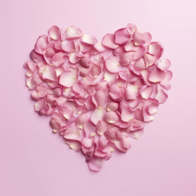 Coração de pétalas de rosa Ilustração AI GenerativexA
