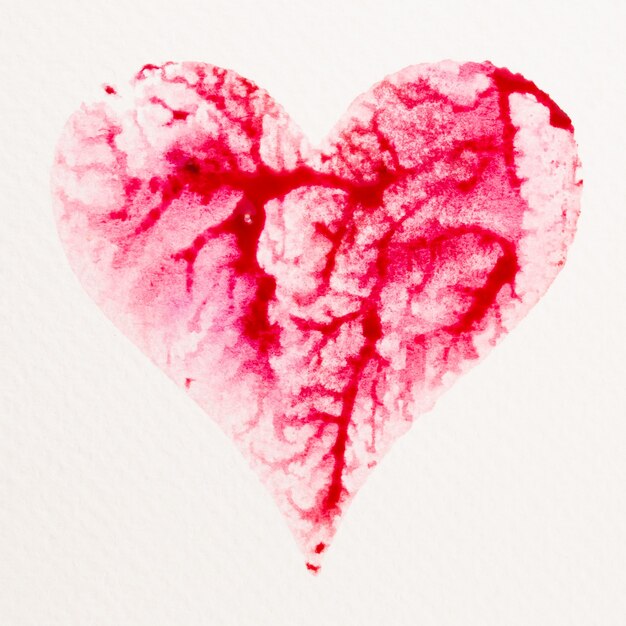 Coração em aquarela. Cartão de Greating de dia dos namorados, amor, relacionamento, arte, pintura.