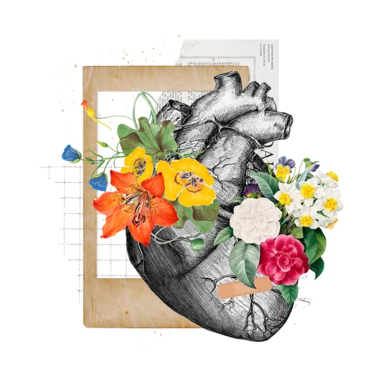Foto coração floral png bondade fundo transparente