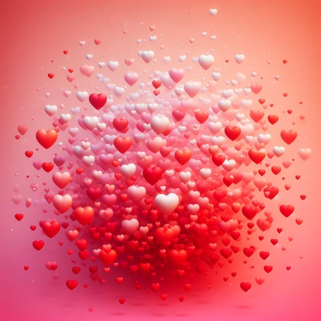 coração flutuante pinky fundo para saudação de valentino