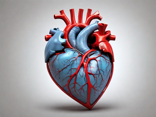 Coração humano com veias
