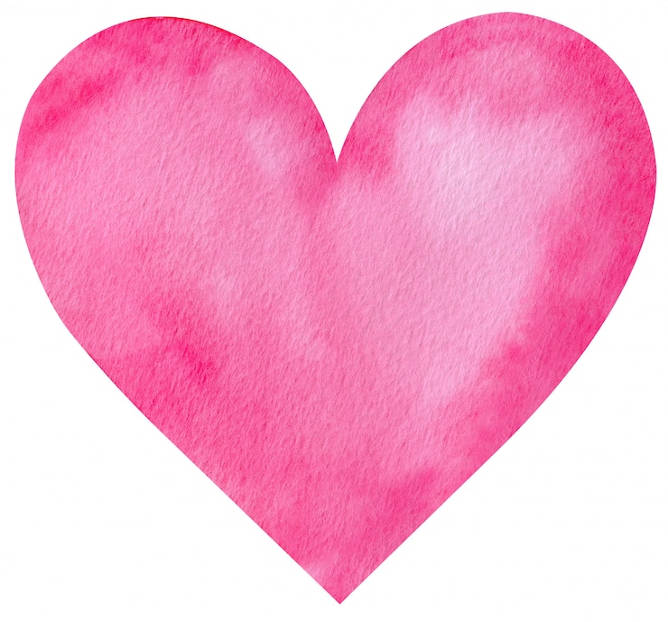 Foto coração rosa aquarela