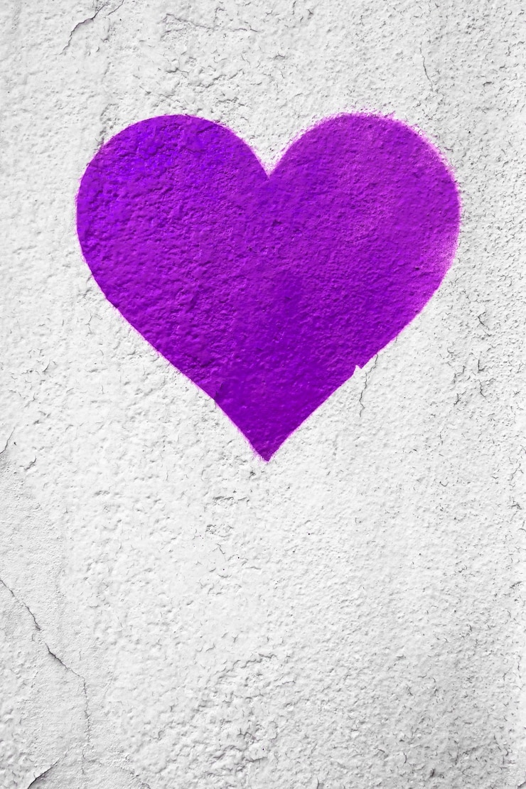 Foto coração urbano roxo