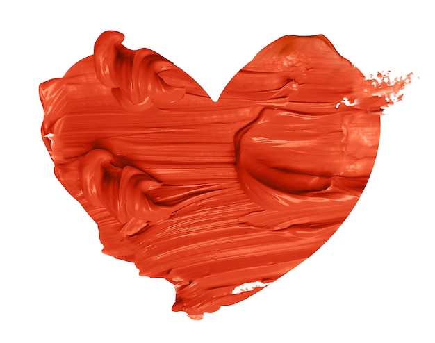Coração vermelho brilhante de elemento único de traços de tinta