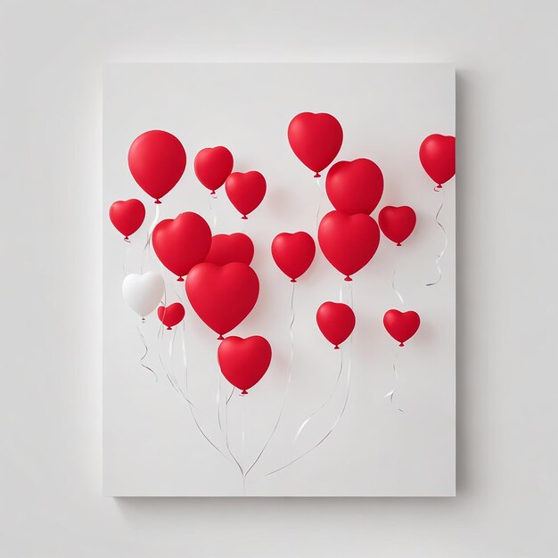 Foto coração vermelho e branco com fundo de valentino significativo