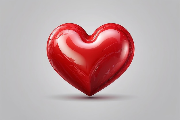 Coração vermelho ícone de design 3D realista símbolo de coração amor ilustração vetorial