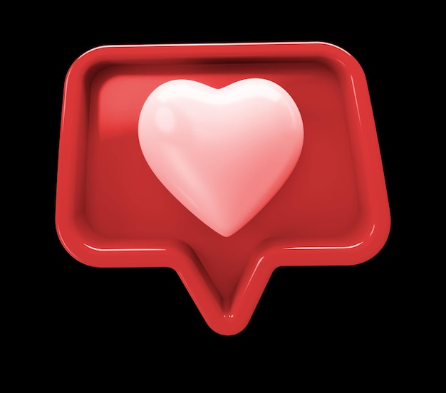 coração vermelho instagram em fundo preto mídias sociais