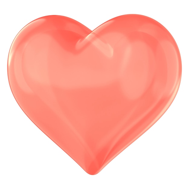 Coração vermelho png elemento 3D fundo transparente