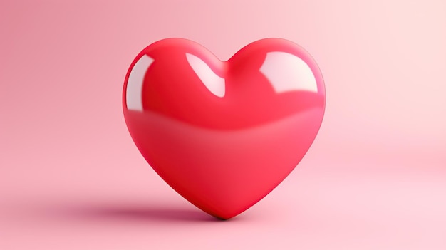 Coração vermelho realista 3d amor coração símbolo ilustração