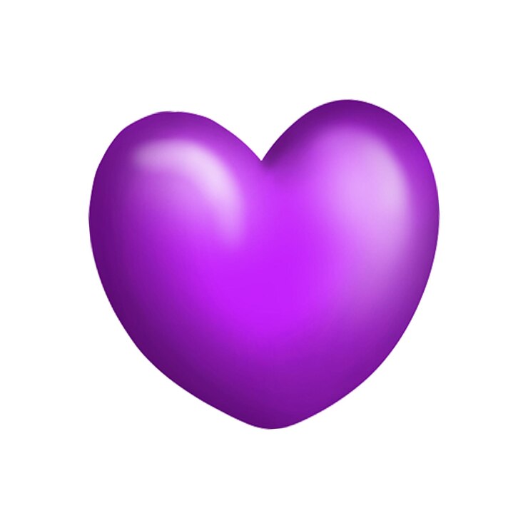 Foto coração violeta em um fundo branco design de dia dos namorados