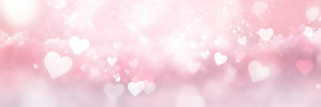 Corações Abstracto Fundo em cores pastel rosa Feliz Dia dos Namorados39s Banner Padrão de Amor