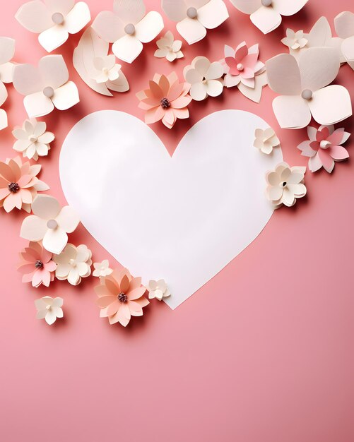 Corações de amor fundo papel estilo origami Valentines tema de design