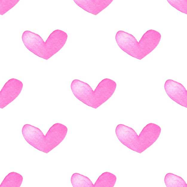 Corações rosa aquarela