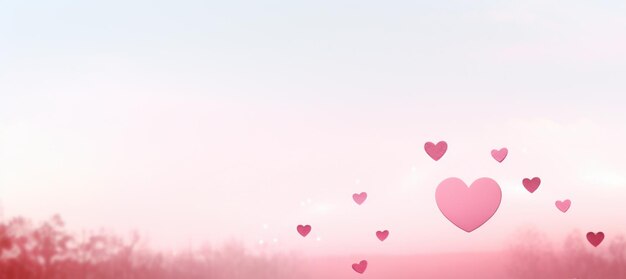 Foto corações rosa com espaço de texto