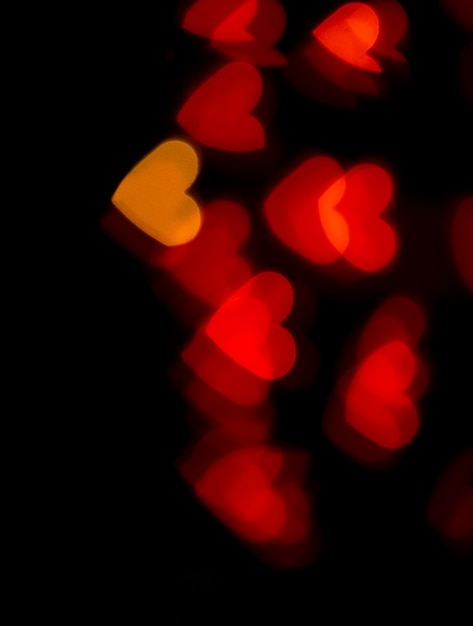 Foto corações vermelhos bokeh de fundo