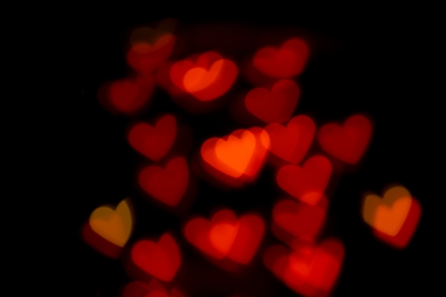 Corações vermelhos bokeh de fundo