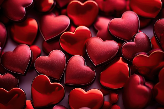 Corações vermelhos decorativos dia dos namorados