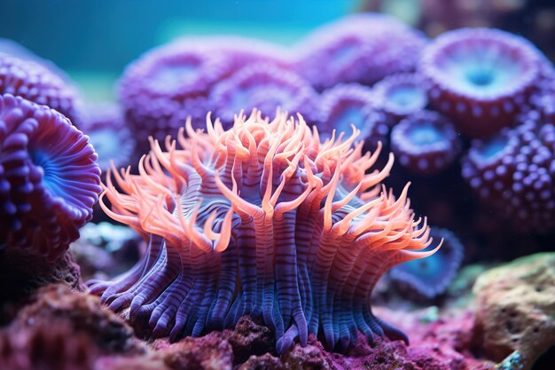 Foto coral de colores sin agua generativo ai