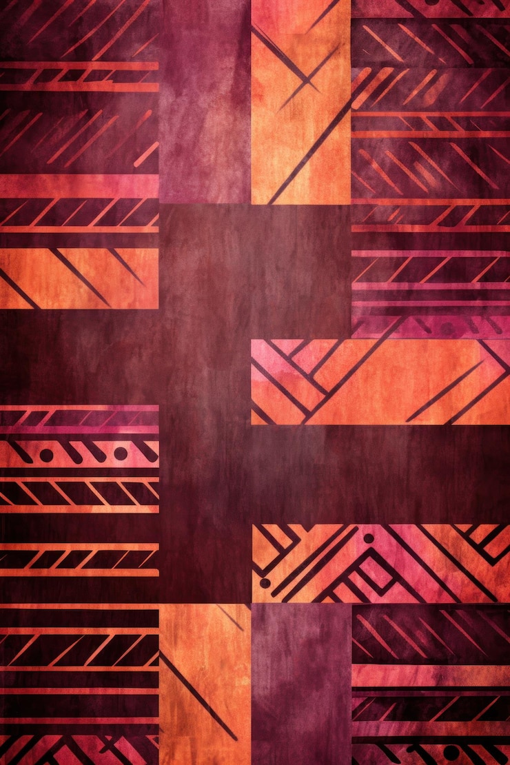 Foto coral de ameixa e bronze sem costura padrão africano motivos tribais textura grunge em fundo têxtil ar 23 id de trabalho 0c0e16a39a2c49e8853316d9632ddbbb
