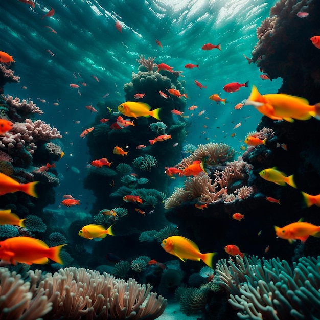 Coral de peixes de fundo oceânico