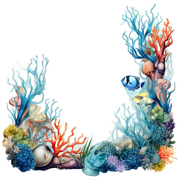 Coral Hora de la Tierra Marco Marco en forma de arrecife de coral un clipart Diseño de obras de arte cautivadoras