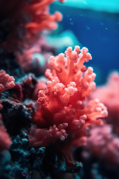 Un coral que tiene una gorra roja.