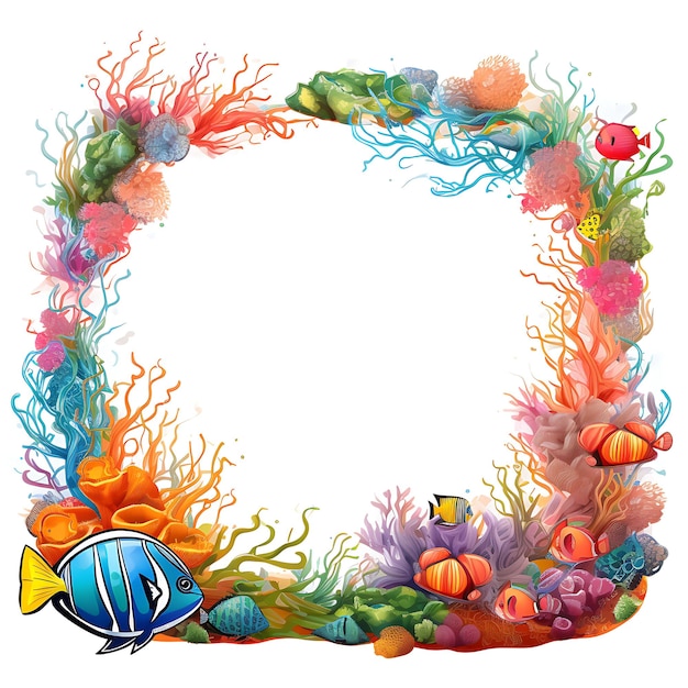 Foto coral reef earth hour frame in form eines korallenriffs mit vi clipart fesselndem artwork-design