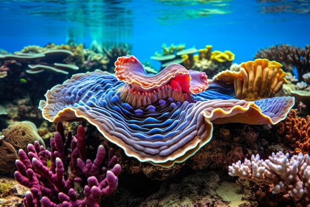 Coral rojo en el mar Foto submarina de un hermoso coral