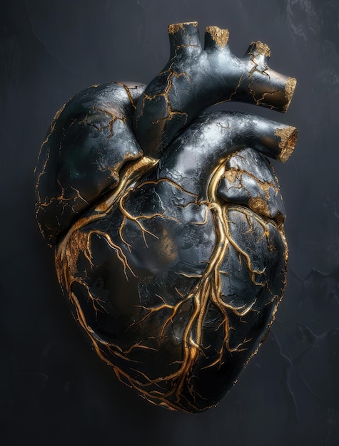 Un corazón 3D vibrante una imagen creativa y cautivadora que muestra una dinámica y visualmente sorprendente