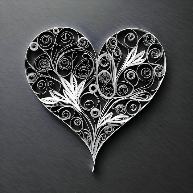 Corazón abstracto en blanco y negro