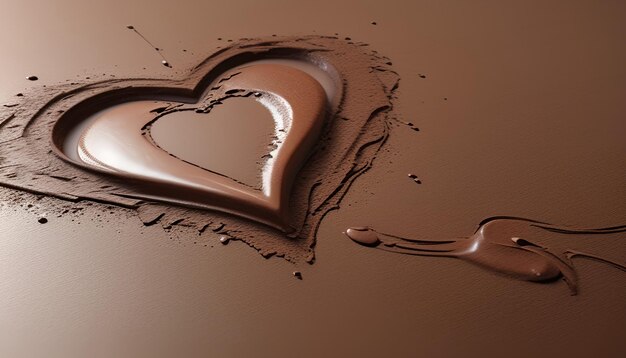 Foto el corazón de amor de chocolate