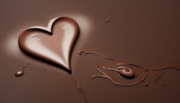 Foto el corazón de amor de chocolate