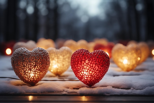 un corazón de amor generado y fondo de San Valentín