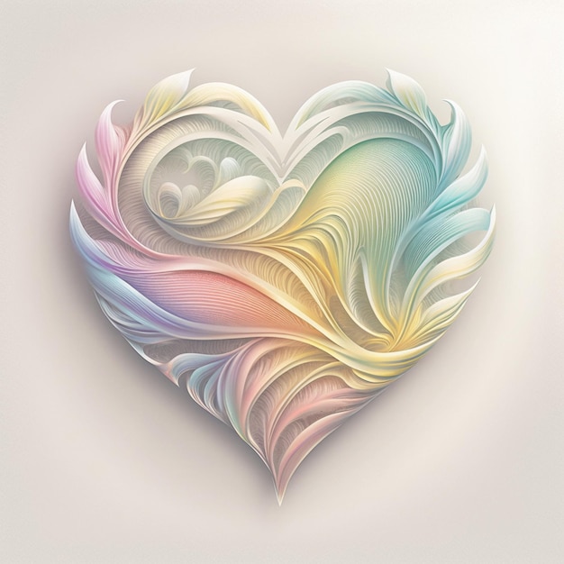 Un corazón amoroso en colores pastel.