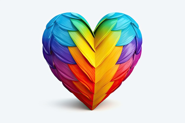 Un corazón de arco iris con la palabra amor en él