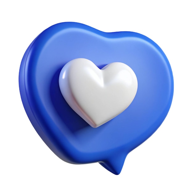 un corazón azul con un corazón blanco en él