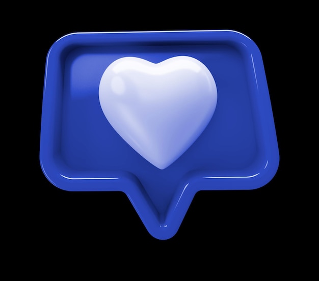 corazón azul instagram en fondo negro las redes sociales