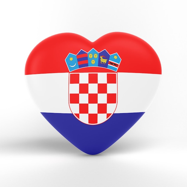 Corazón de la bandera de Croacia