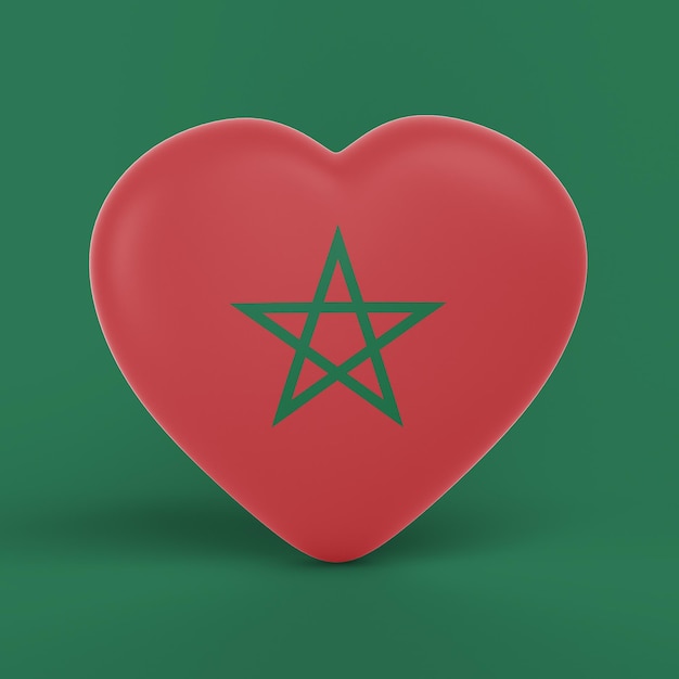 Corazón de la bandera de Marruecos