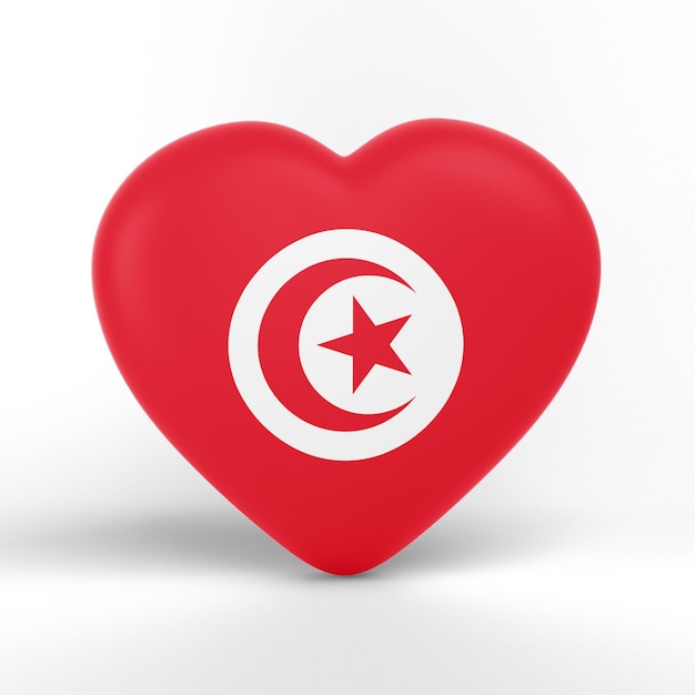 Corazón de la bandera de Túnez