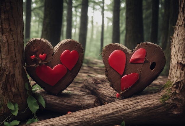 corazón en el bosque