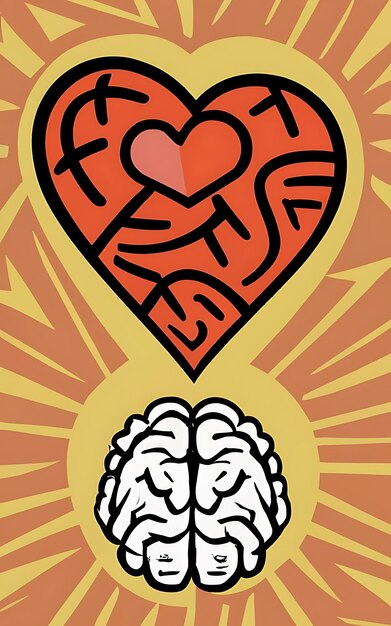 Foto el corazón y el cerebro en dilema